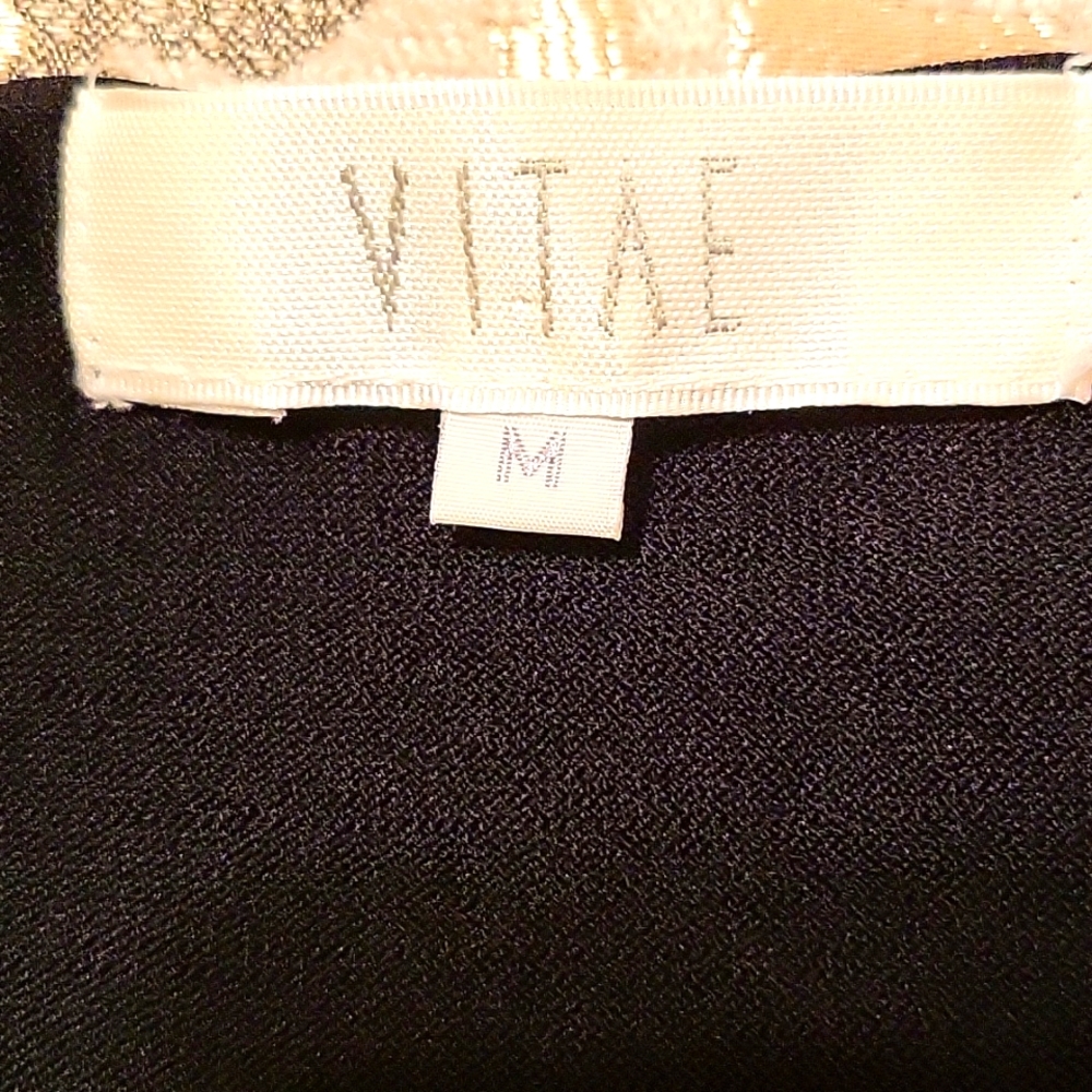 Black Sequined Embroidered Knit Top, Floral Garden Motif, *S/M - Picture 12 of 13